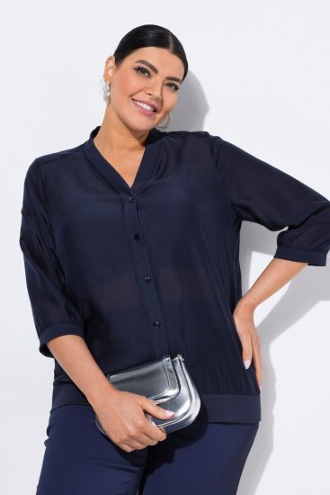 Ulla Popken 841127 Bluse Dunkelblau - Blusen - Blusen für jeden Tag in großen Größen