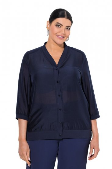 Ulla Popken 841127 Bluse Dunkelblau - Blusen - Blusen für jeden Tag in großen Größen