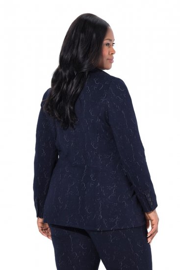 Ulla Popken 841163 Jerseyblazer aus Jacquard Dunkelblau - Blazer - Blazer in großen Größen für Damen