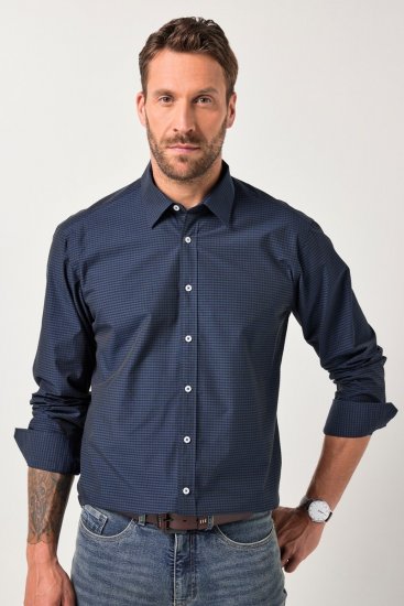 JP1880 Shirt Long Sleeve Kent Collar Navy - Herrenhemden - Herrenhemden in großen Größen
