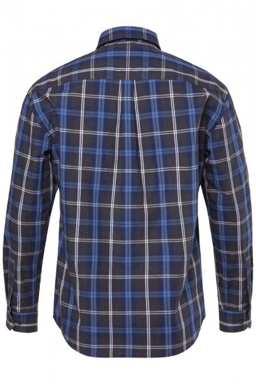 JP1880 Checked Shirt Long Sleeve Kent Collar Anthracite - Herrenhemden - Herrenhemden in großen Größen