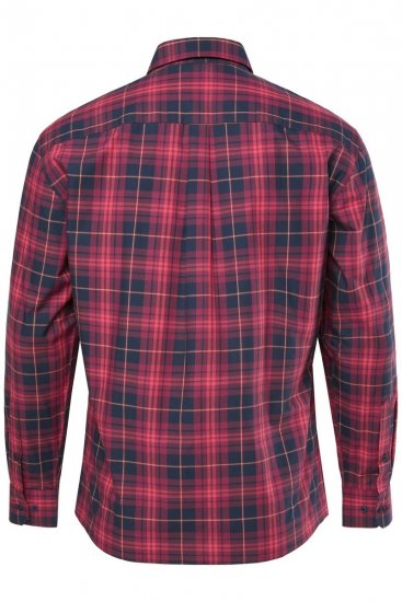 JP1880 Checked Shirt Long Sleeve Red - Herrenhemden - Herrenhemden in großen Größen