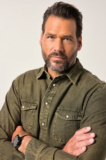 JP1880 Denim Shirt Long Sleeve Olive Green - Herrenhemden - Herrenhemden in großen Größen