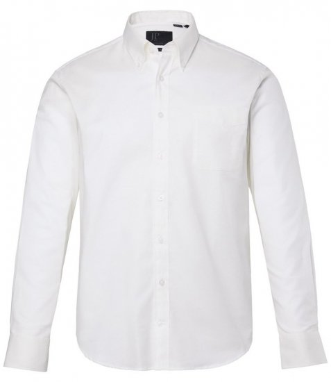 JP1880 Oxford Shirt Flexnamic Long Sleeve Snow White - Herrenhemden - Herrenhemden in großen Größen