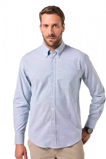 JP1880 Oxford Shirt Flexnamic Long Sleeve Ash Turquoise - Herrenhemden - Herrenhemden in großen Größen