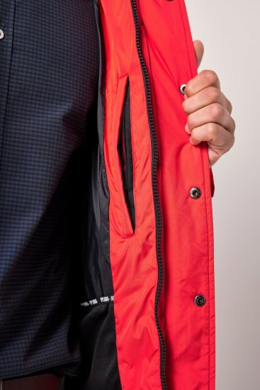 JP1880 Parka Quilted Faux Fur Hood Red - Herren jacken - Herren Jacken in großen Größen
