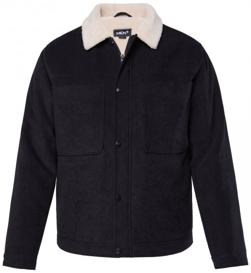 Men+ 545 Jacke mit Teddykragen Schwarz - Herren jacken - Herren Jacken in großen Größen