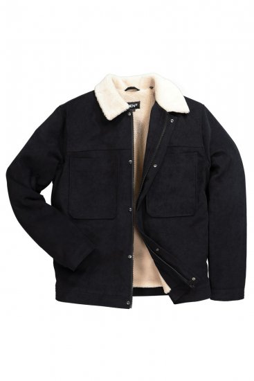 Men+ 545 Jacke mit Teddykragen Schwarz - Herren jacken - Herren Jacken in großen Größen