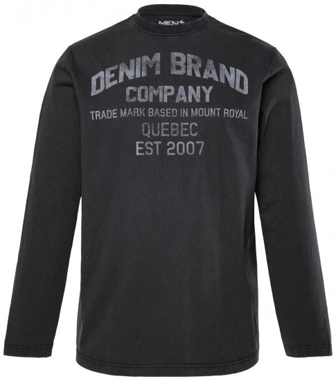 Men+ 612 T-Shirt Langarm Denim Brand Company Schwarz - Herren-T-shirts - Herren-T-Shirts in großen Größen