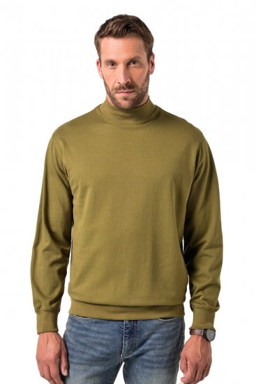 JP1880 Sweatshirt Stand-up Collar Smooth Fabric Dark Olive - Herren-sweater und -hoodies - Herren-Sweater und -Hoodies in großen Größen