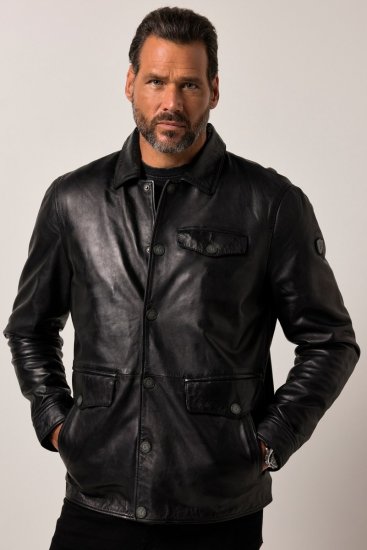 JP1880 Leather Jacket Finest Lamb Nappa Black - Herren jacken - Herren Jacken in großen Größen