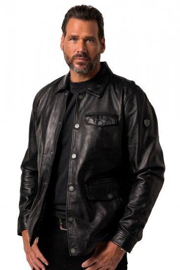 JP1880 Leather Jacket Finest Lamb Nappa Black - Herren jacken - Herren Jacken in großen Größen