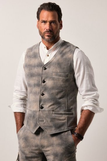 JP1880 Vest Traditional Cowhide Graphite Grey - Trachten & Oktoberfest - Trachten & Oktoberfest in großen Größen