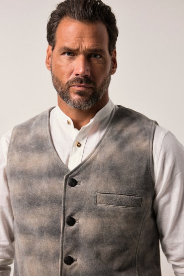 JP1880 Vest Traditional Cowhide Graphite Grey - Trachten & Oktoberfest - Trachten & Oktoberfest in großen Größen