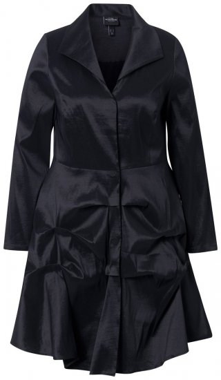 Ulla Popken 842028 Schößchenblazer mit Falten Schwarz - Blazer - Blazer in großen Größen für Damen