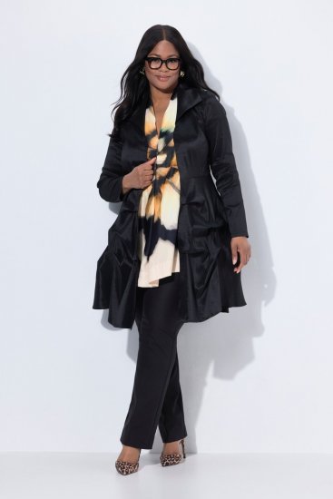 Ulla Popken 842028 Schößchenblazer mit Falten Schwarz - Blazer - Blazer in großen Größen für Damen