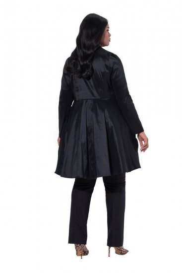Ulla Popken 842028 Schößchenblazer mit Falten Schwarz - Blazer - Blazer in großen Größen für Damen