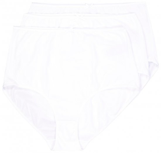 Ulla Popken 842435 Slips mit hoher Taille 3er-Pack Weiß - Slips - 