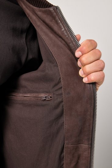 JP1880 Jacket Buffed Nubuck Lamb Leather Brown - Herren jacken - Herren Jacken in großen Größen