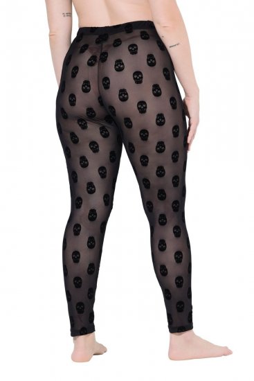 Ulla Popken 842886 Gemusterte Strumpfleggings Schwarz - Strumpfhosen & Socken - 