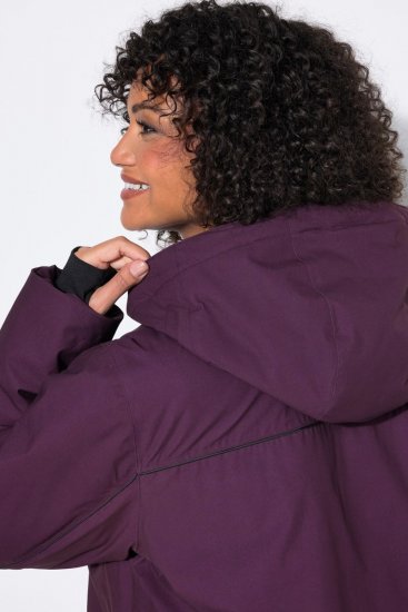 Ulla Popken 843105 Wasserdichte HYPRAR Funktionsjacke mit Wellenmuster Pflaume - Jacken - Damenjacken in großen Größen