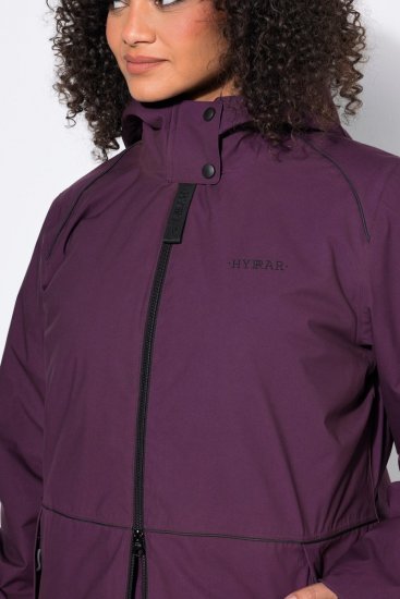 Ulla Popken 843105 Wasserdichte HYPRAR Funktionsjacke mit Wellenmuster Pflaume - Jacken - Damenjacken in großen Größen