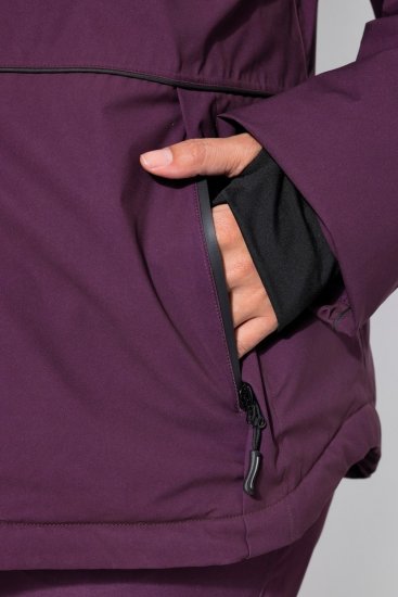 Ulla Popken 843105 Wasserdichte HYPRAR Funktionsjacke mit Wellenmuster Pflaume - Jacken - Damenjacken in großen Größen