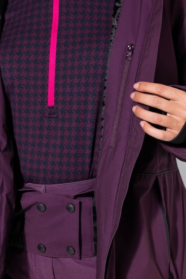 Ulla Popken 843105 Wasserdichte HYPRAR Funktionsjacke mit Wellenmuster Pflaume - Jacken - Damenjacken in großen Größen