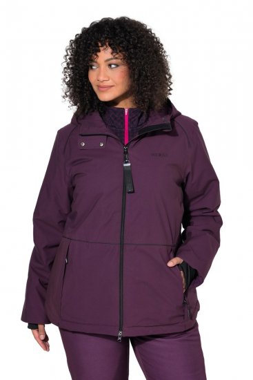 Ulla Popken 843105 Wasserdichte HYPRAR Funktionsjacke mit Wellenmuster Pflaume - Jacken - Damenjacken in großen Größen