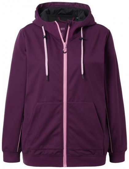 Ulla Popken 843186 Wasserabweisende Softshelljacke mit Reflektoren Weinrot - Jacken - Damenjacken in großen Größen