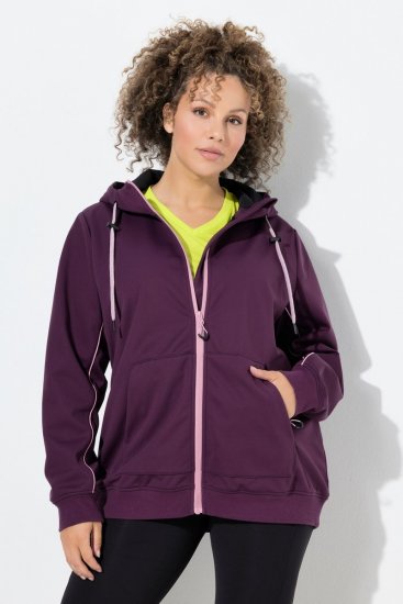 Ulla Popken 843186 Wasserabweisende Softshelljacke mit Reflektoren Weinrot - Jacken - Damenjacken in großen Größen