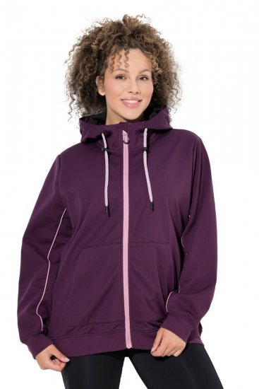 Ulla Popken 843186 Wasserabweisende Softshelljacke mit Reflektoren Weinrot - Jacken - Damenjacken in großen Größen