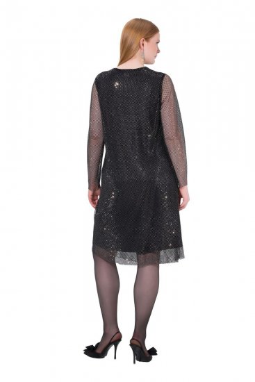 Ulla Popken 843232 Paillettenkleid Grau - Abendkleider - Abendkleider in großen Größen