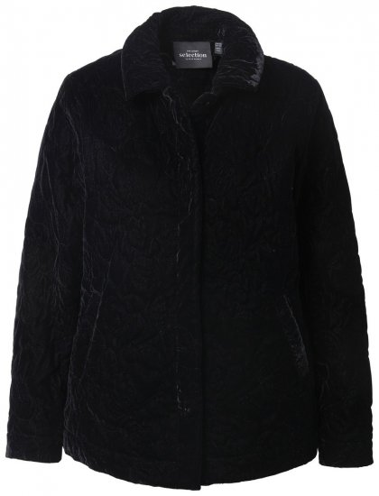 Ulla Popken 843244 Samtjacke Schwarz - Jacken - Damenjacken in großen Größen