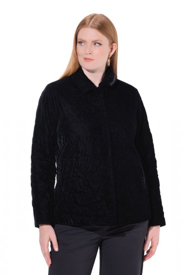 Ulla Popken 843244 Samtjacke Schwarz - Jacken - Damenjacken in großen Größen