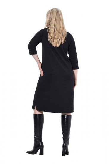 Ulla Popken 843326 Sweatkleid mit 3/4-Ärmeln Schwarz - Sweatkleider - 