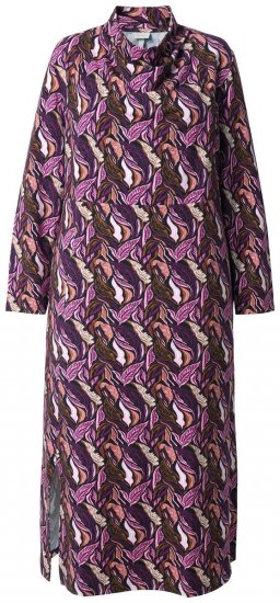 Ulla Popken 843358 Gemustertes Sweatkleid Pflaume - Sweatkleider - 