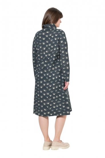 Ulla Popken 843506 Gemustertes Sweatkleid Schwarz - Sweatkleider - 