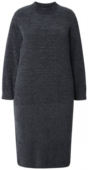 Ulla Popken 843592 Langärmliges Kleid Anthrazit - Strickkleider - 