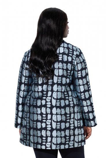 Ulla Popken 843937 Gemusterter Strukturblazer Dunkelblau - Blazer - Blazer in großen Größen für Damen