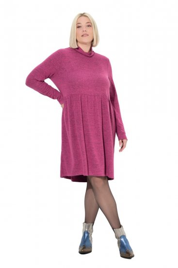 Ulla Popken 844233 Langärmliges Strickkleid Beerenrot - Strickkleider - 