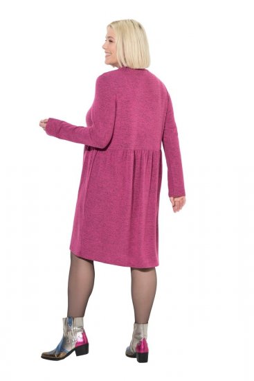 Ulla Popken 844233 Langärmliges Strickkleid Beerenrot - Strickkleider - 