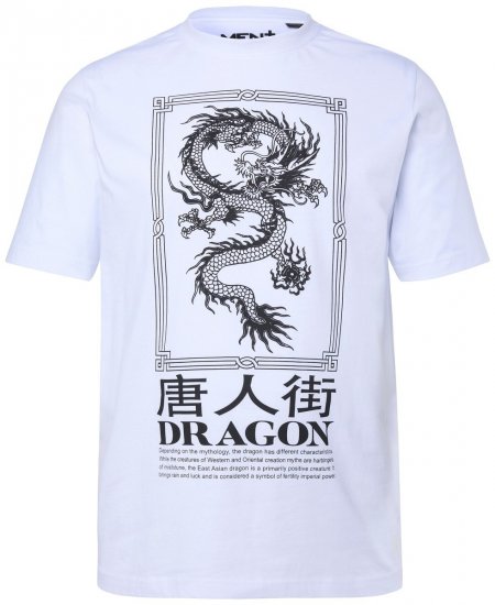 Men+ 299 T-Shirt Drache Weiß - Herren-T-shirts - Herren-T-Shirts in großen Größen