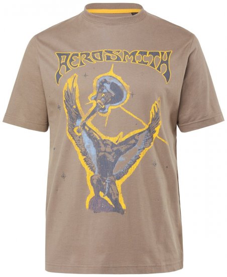JP1880 844644 Aerosmith T-Shirt Dunkeltaupe - Band-T-shirts - Band T-Shirts in großen Größen