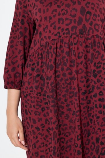 Ulla Popken 844945 Jerseykleid in A-Linie mit V-Ausschnitt Pflaume - Jerseykleider - 