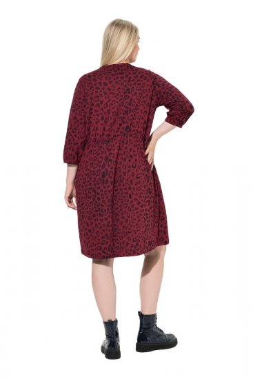 Ulla Popken 844945 Jerseykleid in A-Linie mit V-Ausschnitt Pflaume - Jerseykleider - 