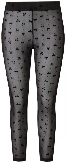 Ulla Popken 844970 Gemusterte Strumpfleggings Schwarz - Strumpfhosen & Socken - 