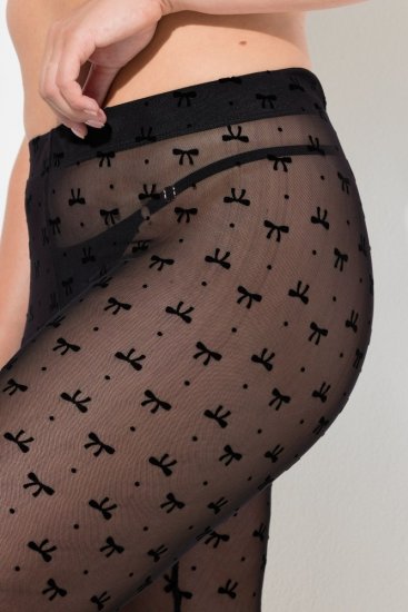 Ulla Popken 844970 Gemusterte Strumpfleggings Schwarz - Strumpfhosen & Socken - 