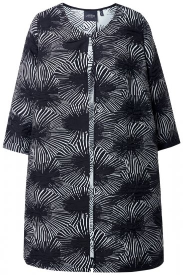Ulla Popken 844981 Strukturblazer mit Rundhals Schwarz - Blazer - Blazer in großen Größen für Damen