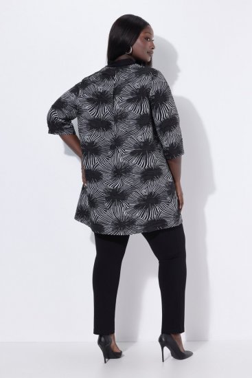 Ulla Popken 844981 Strukturblazer mit Rundhals Schwarz - Blazer - Blazer in großen Größen für Damen